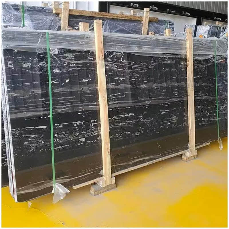Silver Dragon Black Marble Slab