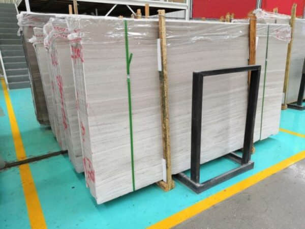 White Wood Vein Marble Polished Slabs