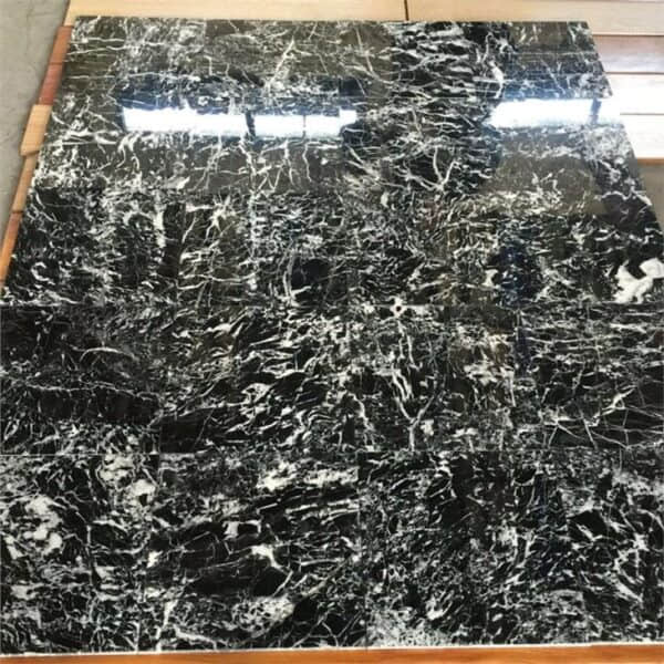 Marquina Black Marble Tiles With More White Veins