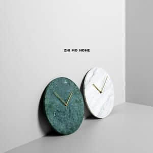 Modern natural marble wall clock