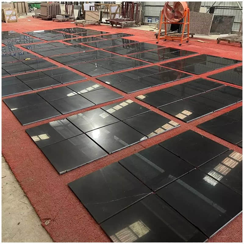 Natural Black Marquina Marble Tile