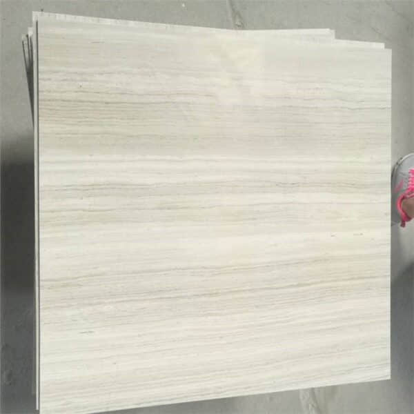 White Wood Marble Tile 600x600 - Image 3