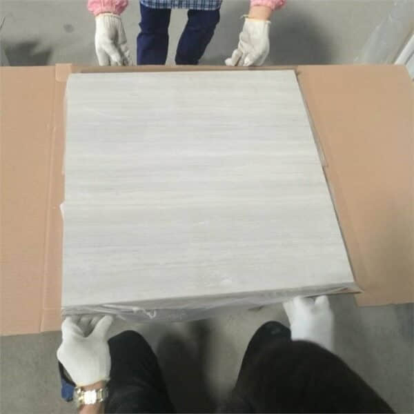 White Wood Marble Tile 600x600 - Image 5