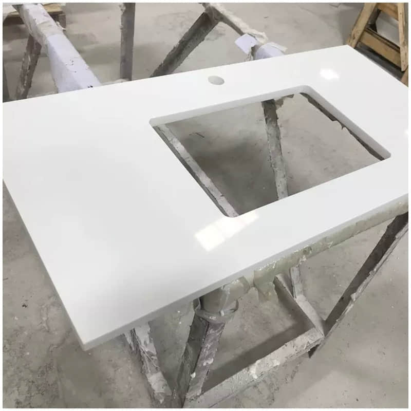 Pure White Quartz Bathroom Vanity Top - Image 3