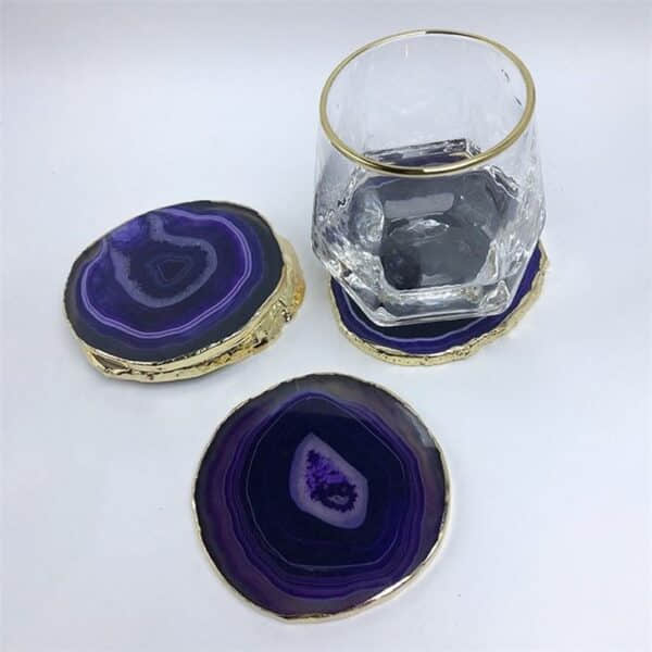 Round Pink Gemstone Coaster - Image 3