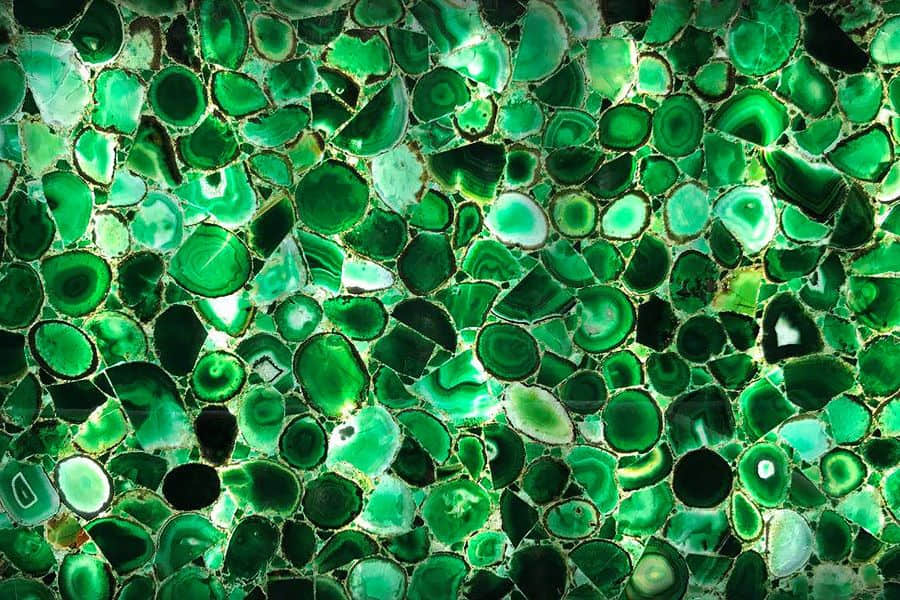 Semi Precious Stone Backlit Green Agate Slab