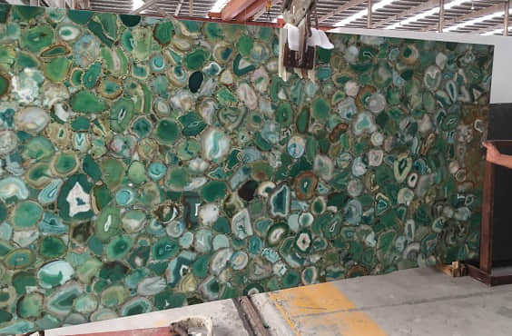 Semi Precious Stone Backlit Green Agate Slab - Image 3