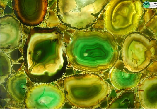Semi Precious Stone Backlit Green Agate Slab - Image 4