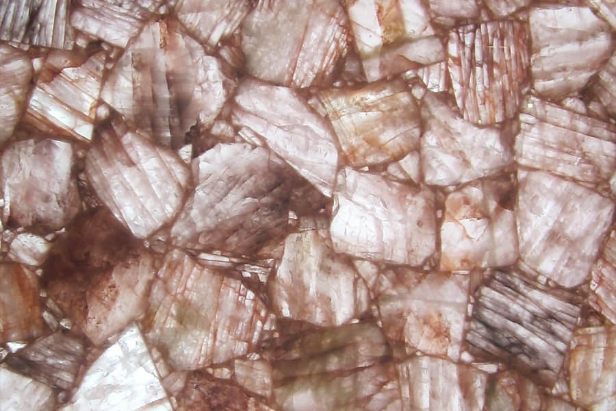 Semi Precious Stone Backlit Hematoid Orange Quartz Crystal Slab - Image 4