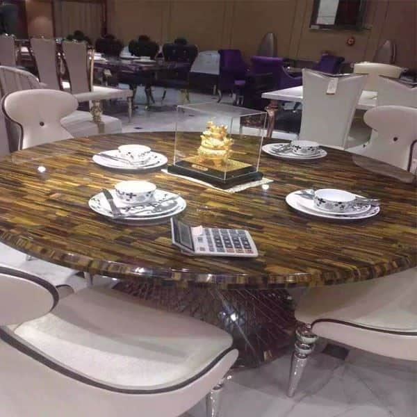 Yellow Tiger Eyes Semiprecious Table Top - Image 4