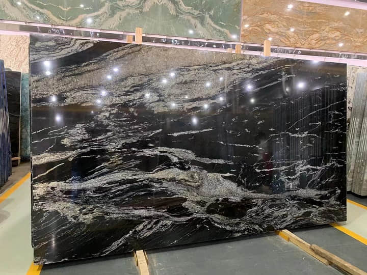 Cosmic Black Manhattan Black Granite Slab - Image 2