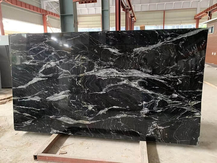 Cosmic Black Manhattan Black Granite Slab - Image 4