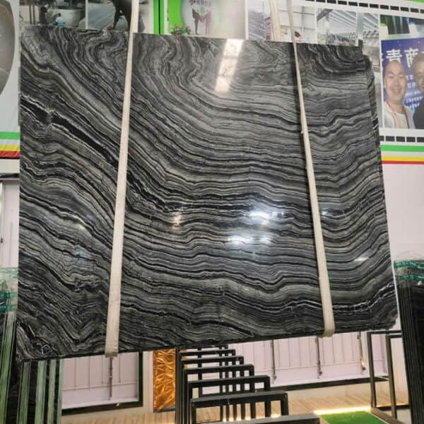 Ancient Wood Grain Marble Slabs – Natural Fossilized Veining