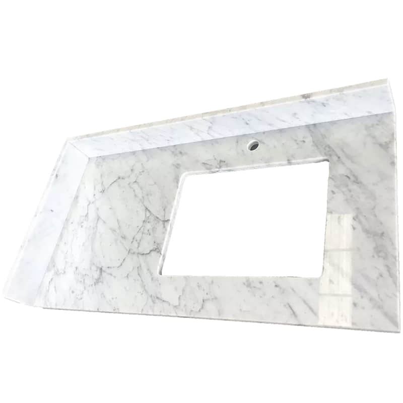 25 Inch Carrara Marble Vanity Top