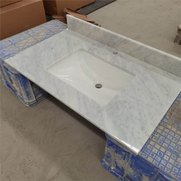 25 Inch Carrara Marble Vanity Top - Image 2