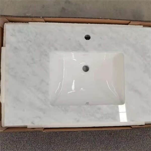 25 Inch Carrara Marble Vanity Top - Image 3