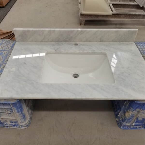 25 Inch Carrara Marble Vanity Top - Image 4