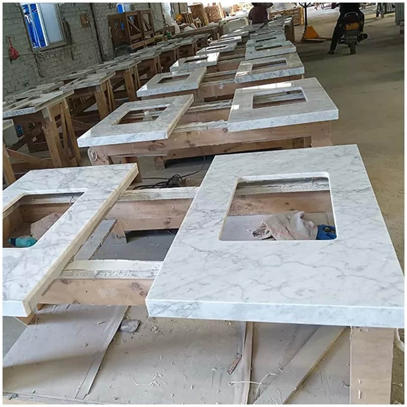 25 Inch Carrara Marble Vanity Top - Image 5