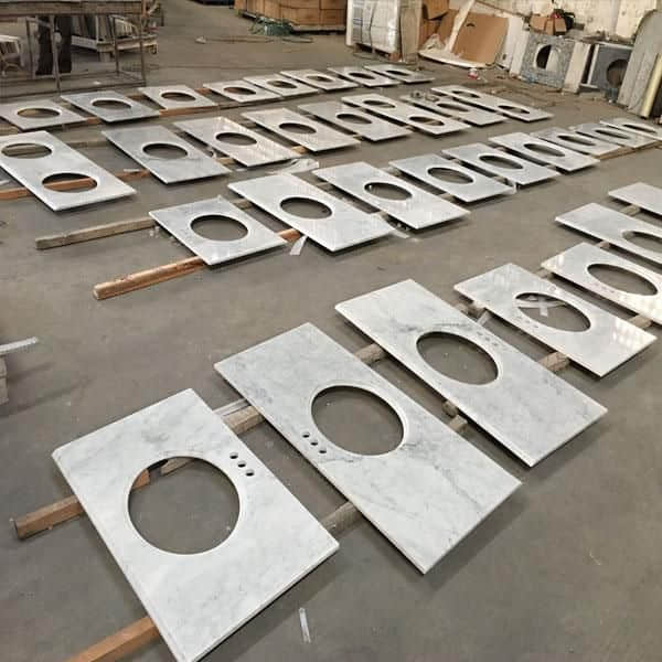Carrara White Marble Bathroom Vanity Top