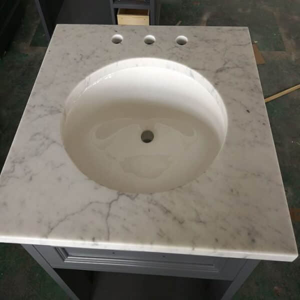 Italian Carrara White Marble Vanity Table Top