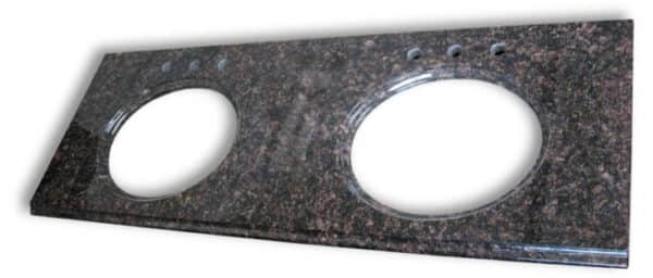 Tan Brown Granite Double Sinks Vanity Top - Image 2