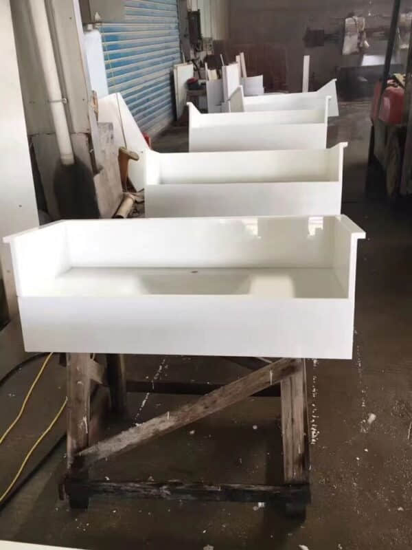 White Nano Glass Stone Vanity Top - Image 6