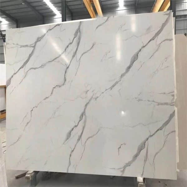 Man Made Calacatta White Marble Slab - Image 3