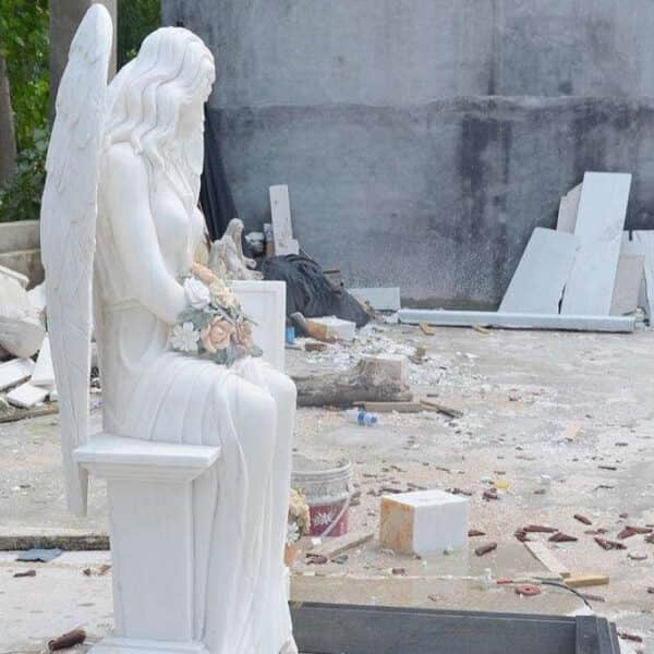 Large Marble Garden Cemetery Angel Statue