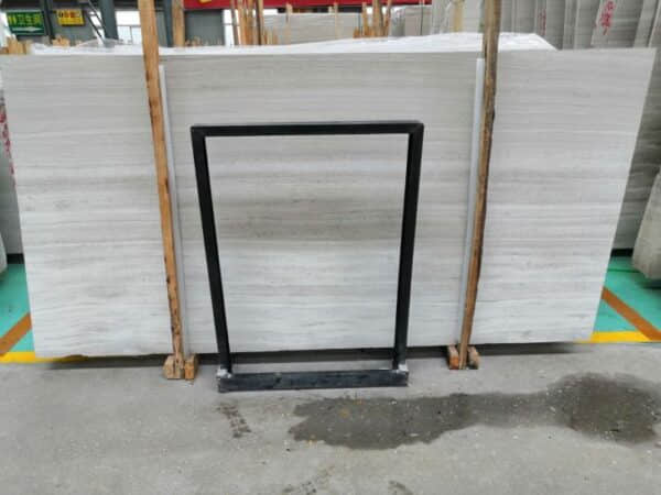 Chinese White Color Texture Marble Wood Slabs - Image 2