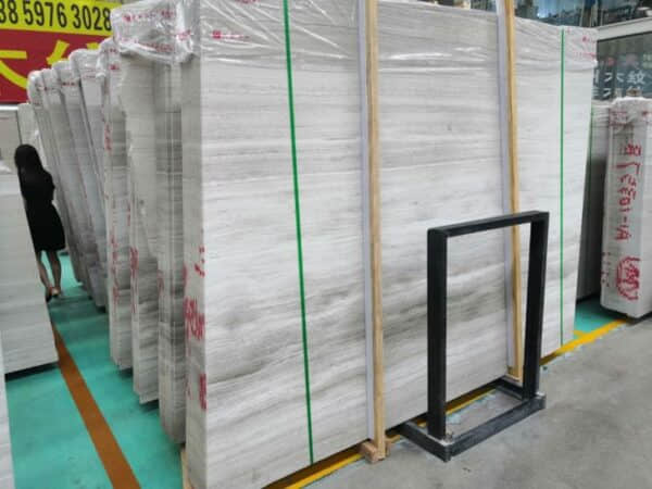 Chinese White Color Texture Marble Wood Slabs - Image 3