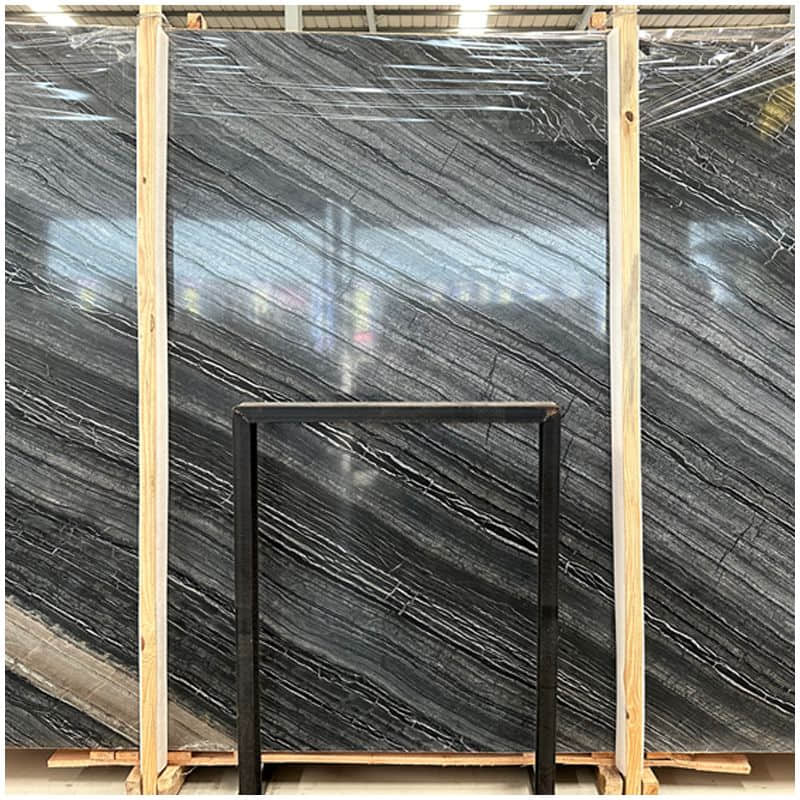 Chinese Zebra Black Marble Slabs