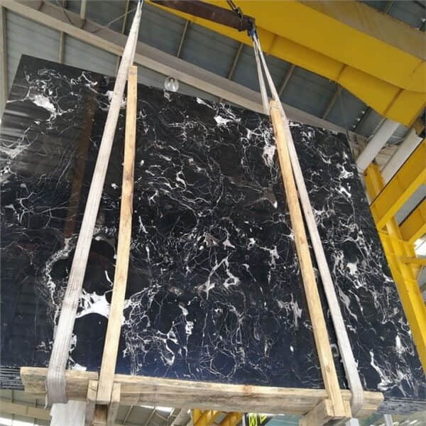 Cross Cut Nero Portoro Marble Slab
