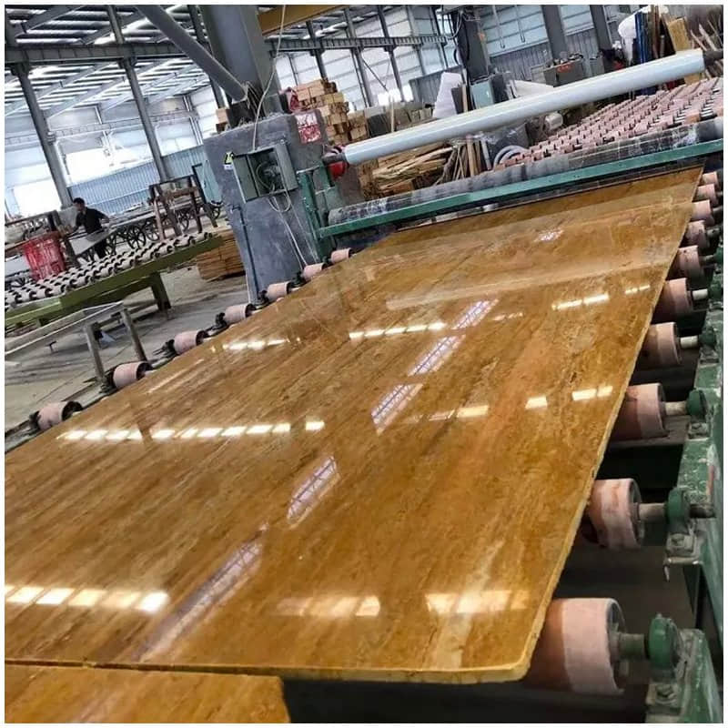 Golden Travertine Marble Polished Slabs - Image 2