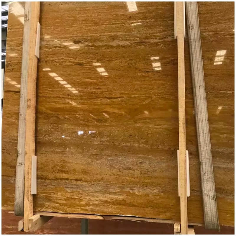 Golden Travertine Marble Polished Slabs - Image 3