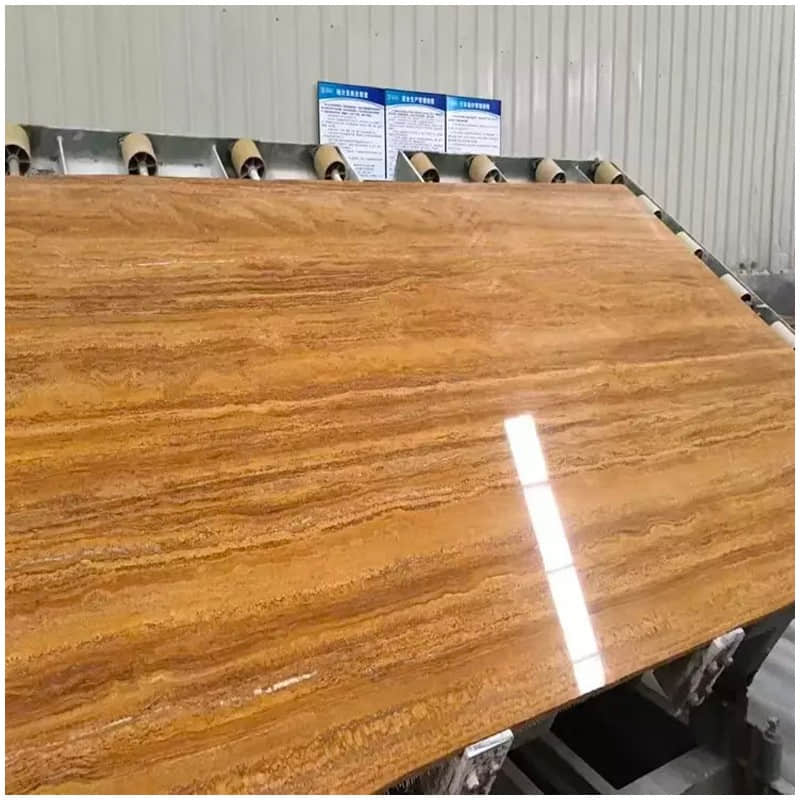 Golden Travertine Marble Polished Slabs - Image 4
