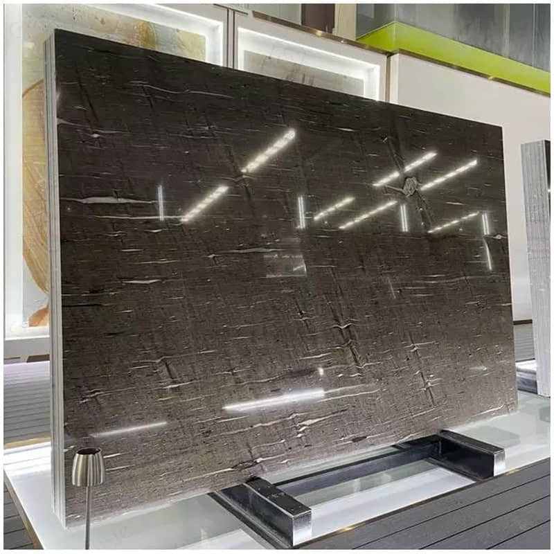 Grey Marble Slab With White Veins