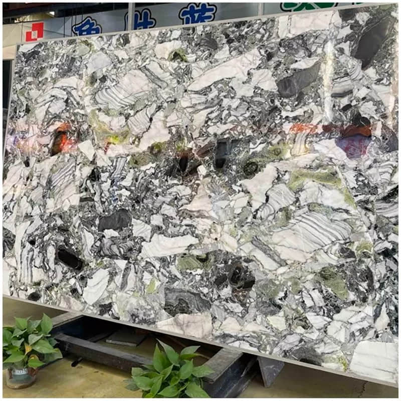 Ice Green Marble Slab Wall Tiles Polished