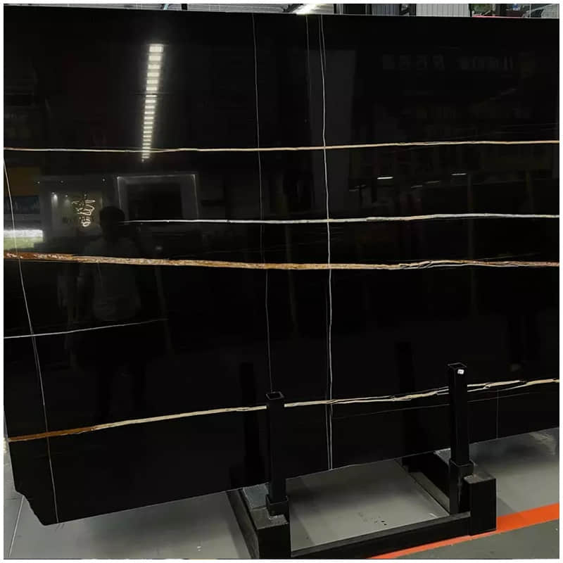 Laurent Black Gold Marble Slab