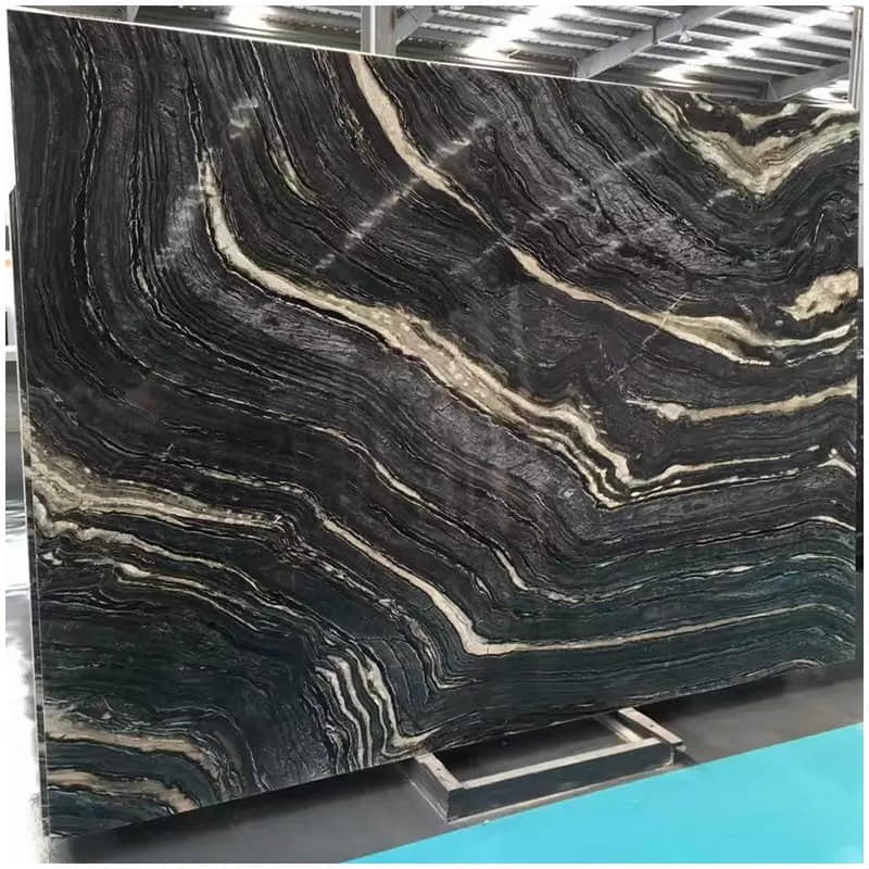 Natural Zebra Black Marble Slab